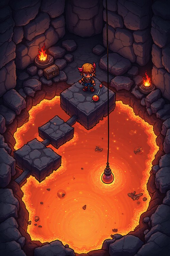 lava fishing pool setup