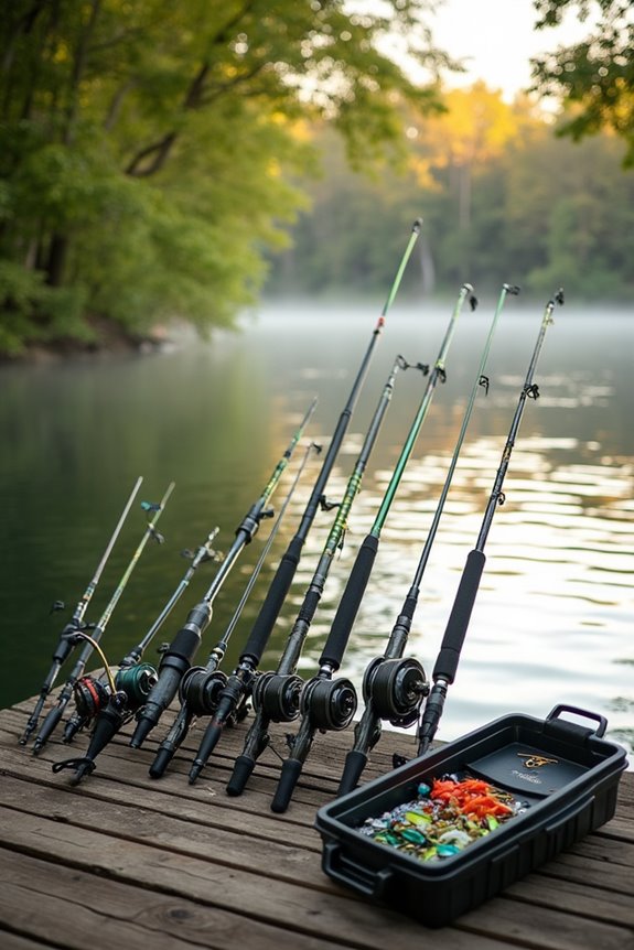 portable fishing rods selection