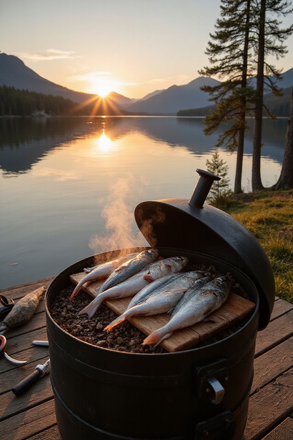 smoking fish in smoker